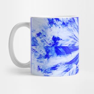 Blue and White Tie Dye Splash Abstract Artwork Mug